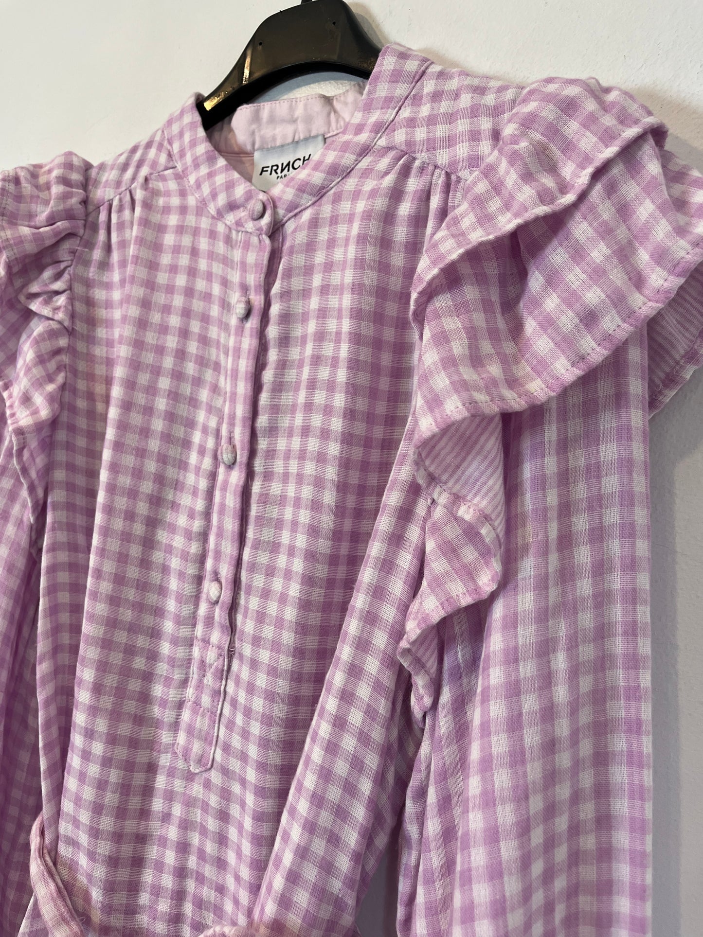 FRNCH. Vestido corto rosa cuadros. T XS