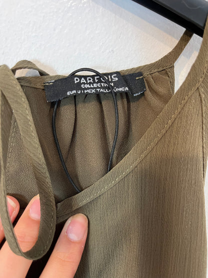 PARFOIS. Vestido largo halter fluido. TU (S/M)