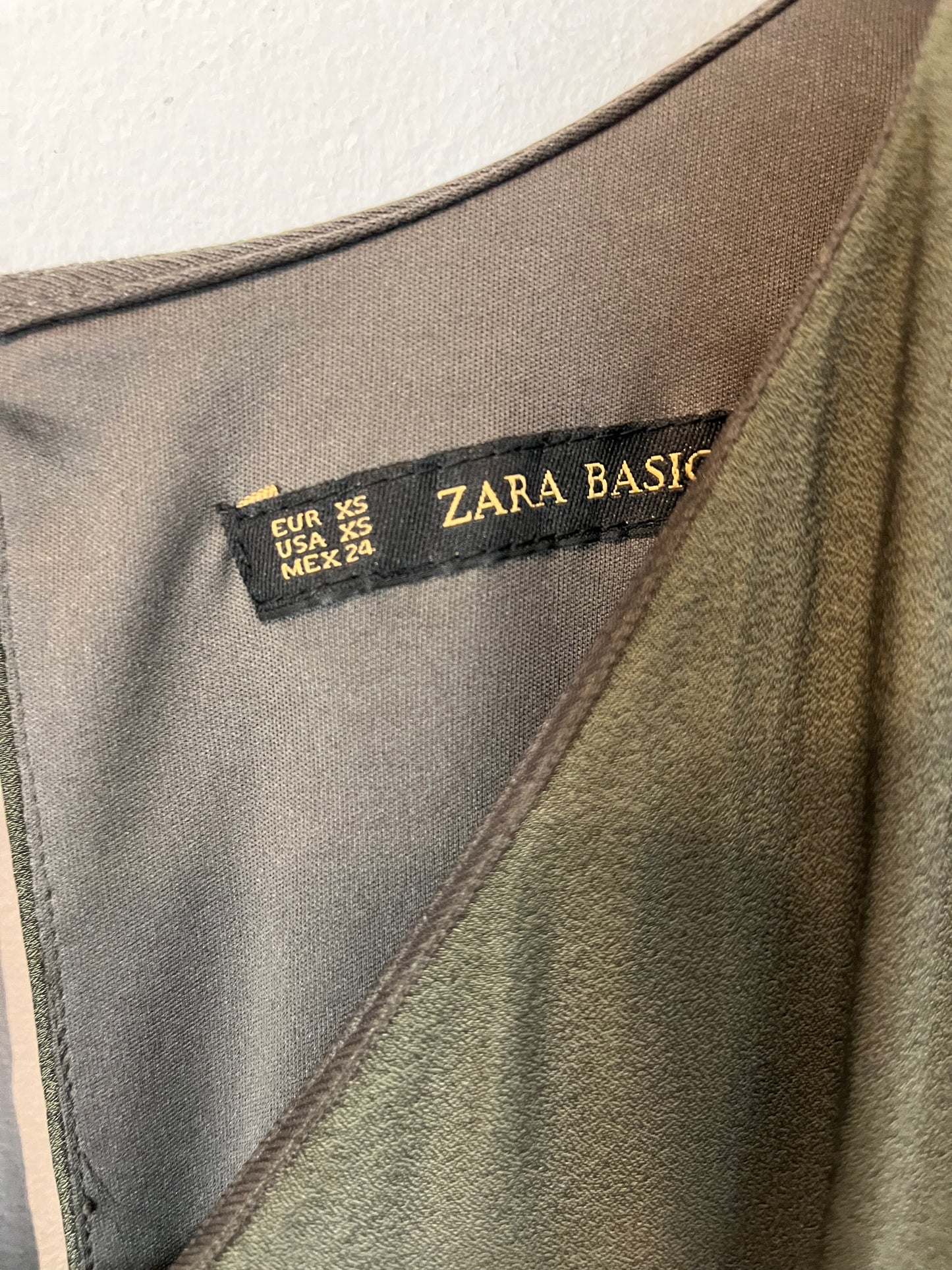ZARA. Flowing khaki long dress. Size XS