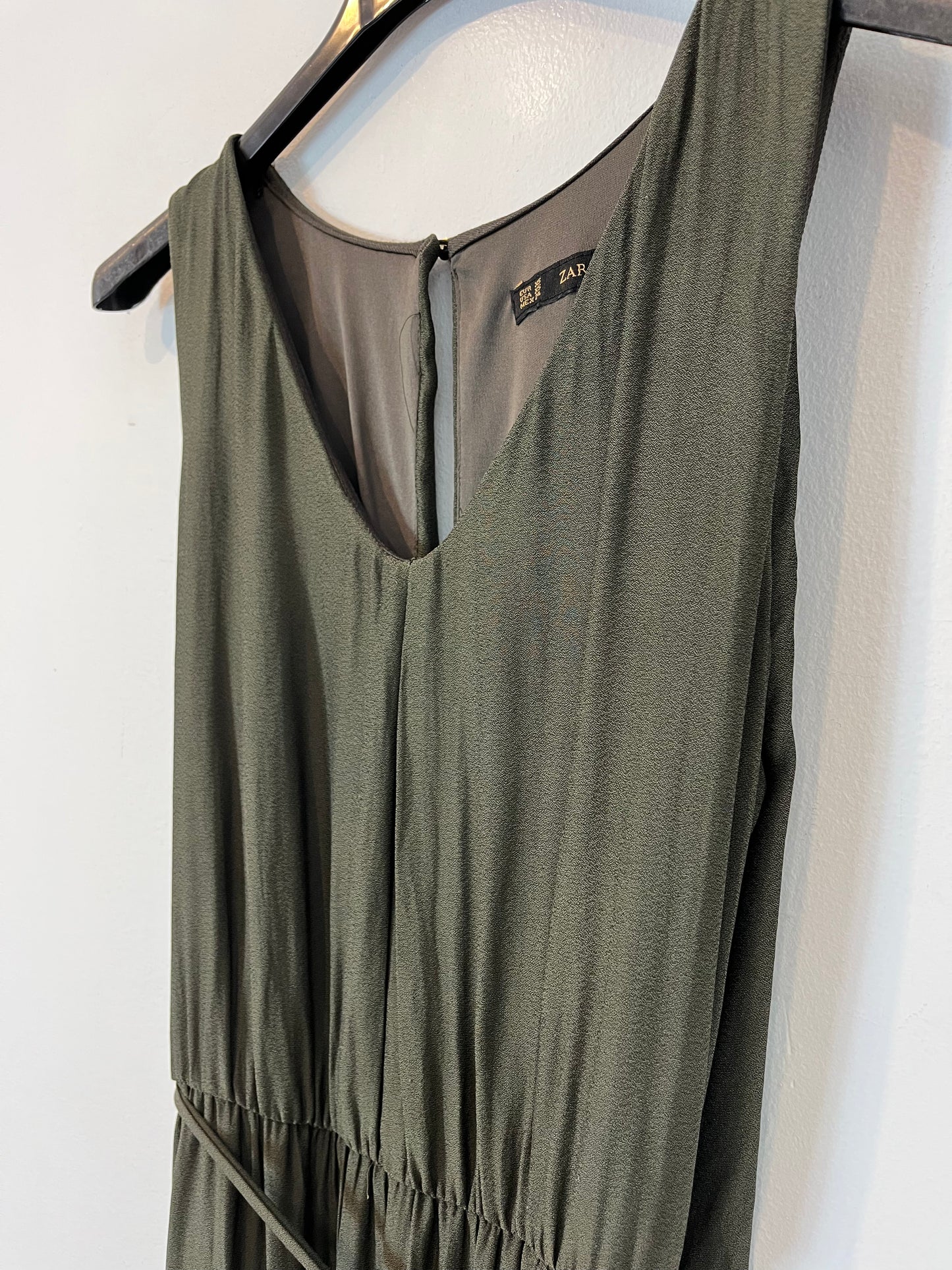 ZARA. Flowing khaki long dress. Size XS