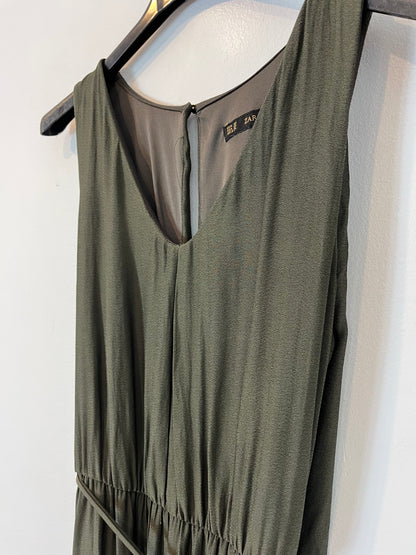 ZARA. Flowing khaki long dress. Size XS