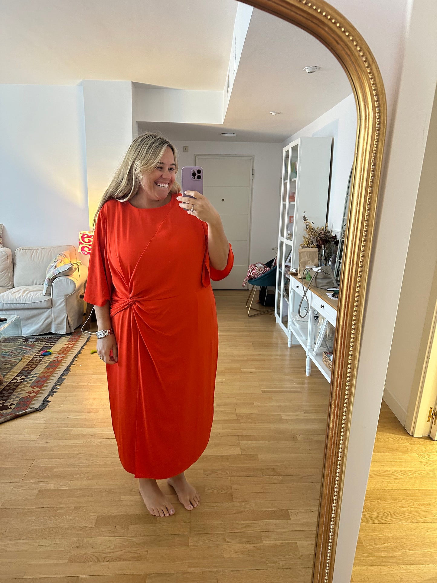 ASOS. Vestido rojo nudo T.54
