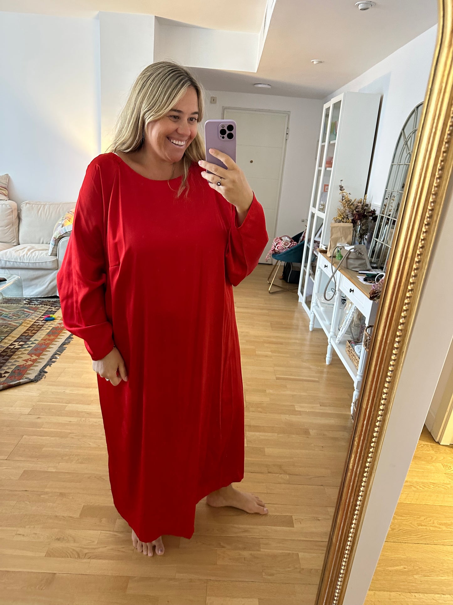 H&amp;M. Red satin dress S.3xl