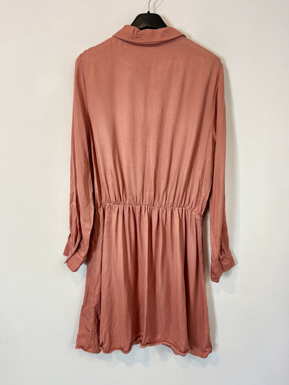 ZARA. Vestido corto rosa claro. T M