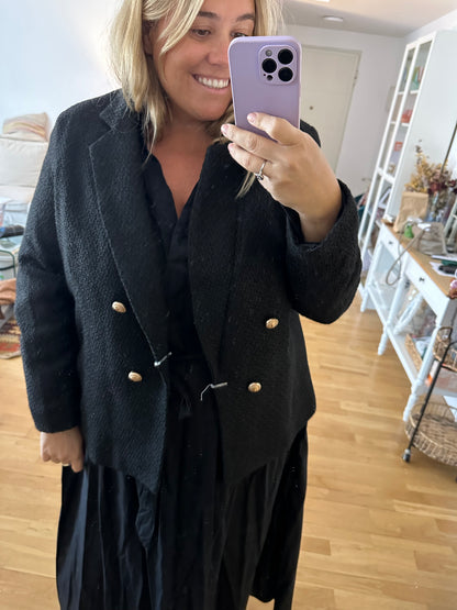 NEW LOOK CURVES. Black tweed blazer T.52