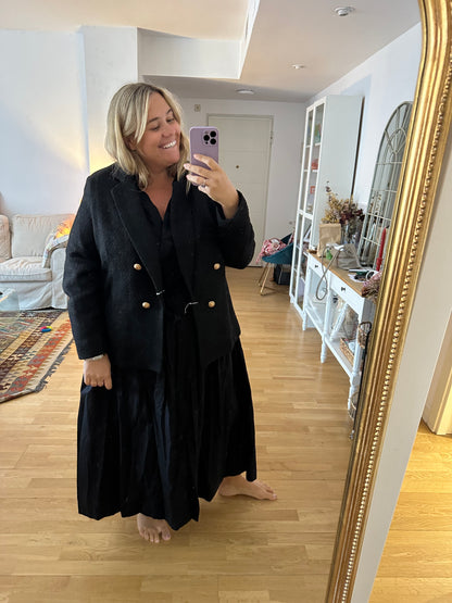 NEW LOOK CURVES. Black tweed blazer T.52