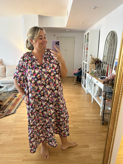 BUGANVILIA. Blue floral shirt dress (3XL)