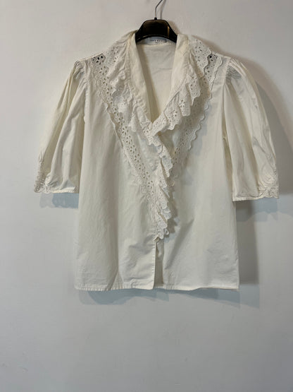 SANDRO. Embroidered white blouse. T 2 (M)