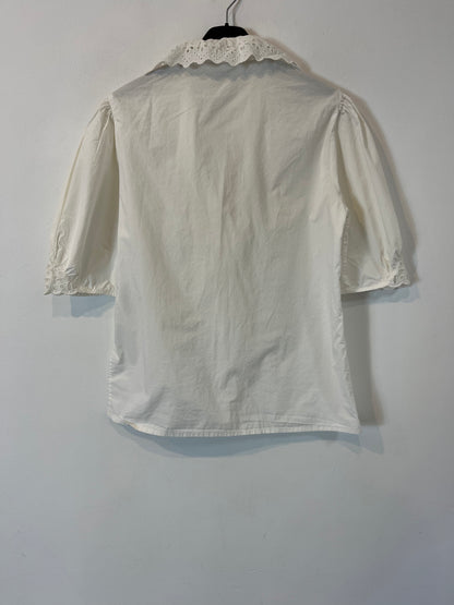 SANDRO. Embroidered white blouse. T 2 (M)