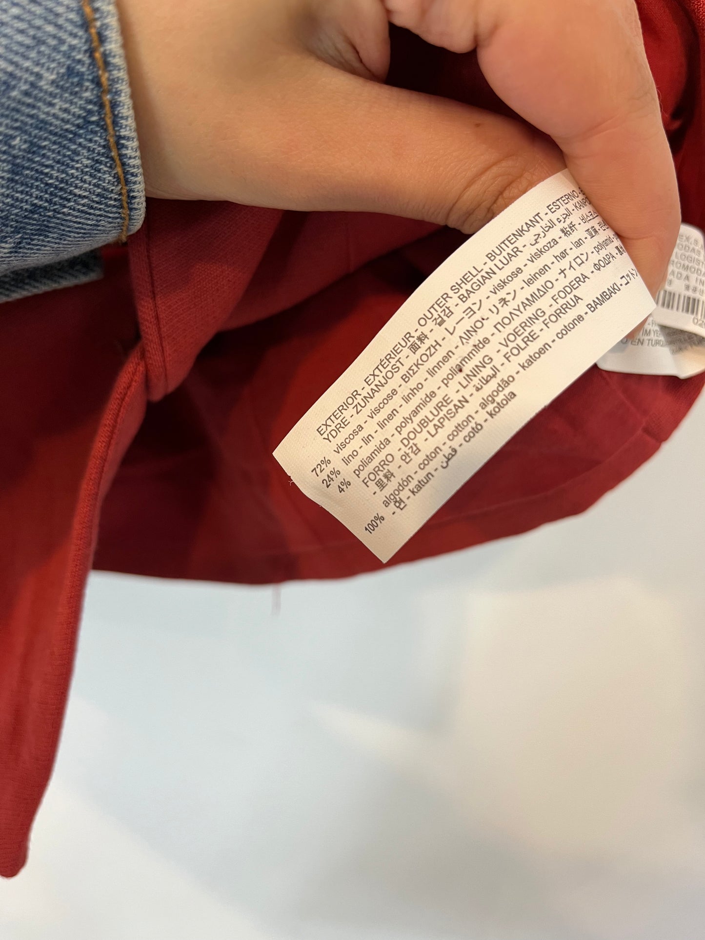 ZARA. Chaleco con lino color teja. T XS