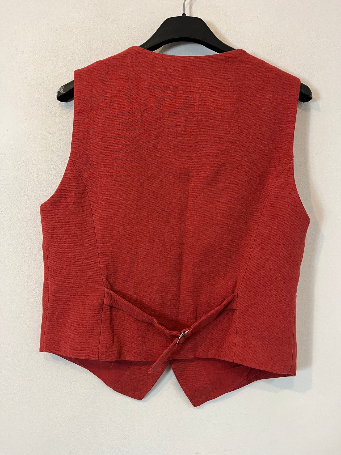 ZARA. Chaleco con lino color teja. T XS