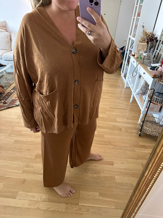 BUGANVILIA. Top/chaqueta marrón T.3xl