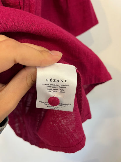 SÉZANE. Blusa rosa croché. T 36