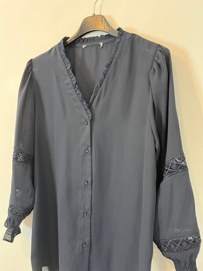 OTRAS. Blusa azul detalle mangas. T S