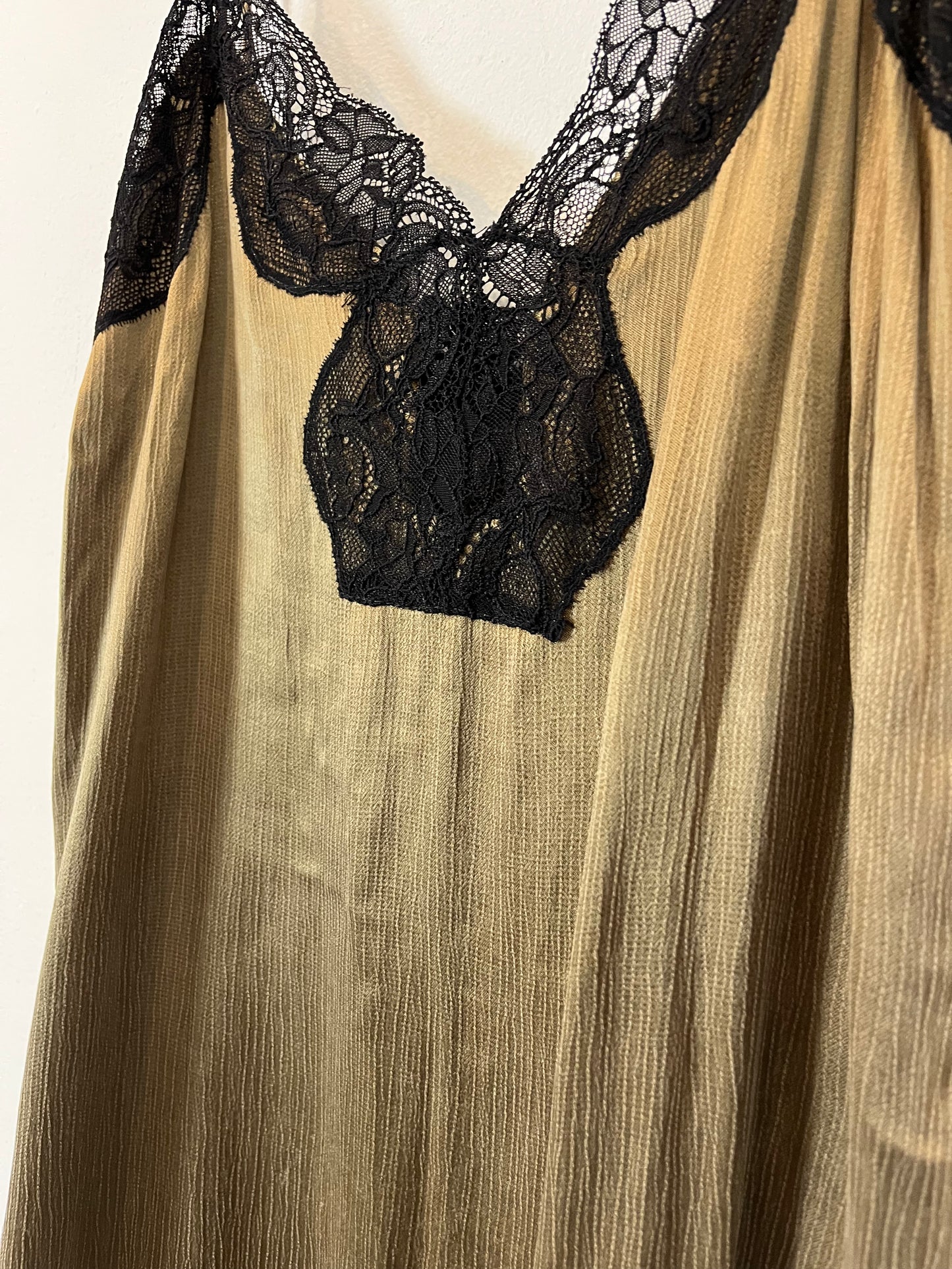 ZARA. Top lencero verde encaje. T M