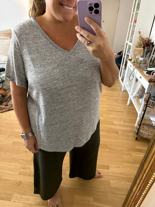 AVA VIV. Camiseta gris jaspeada  T.3xl