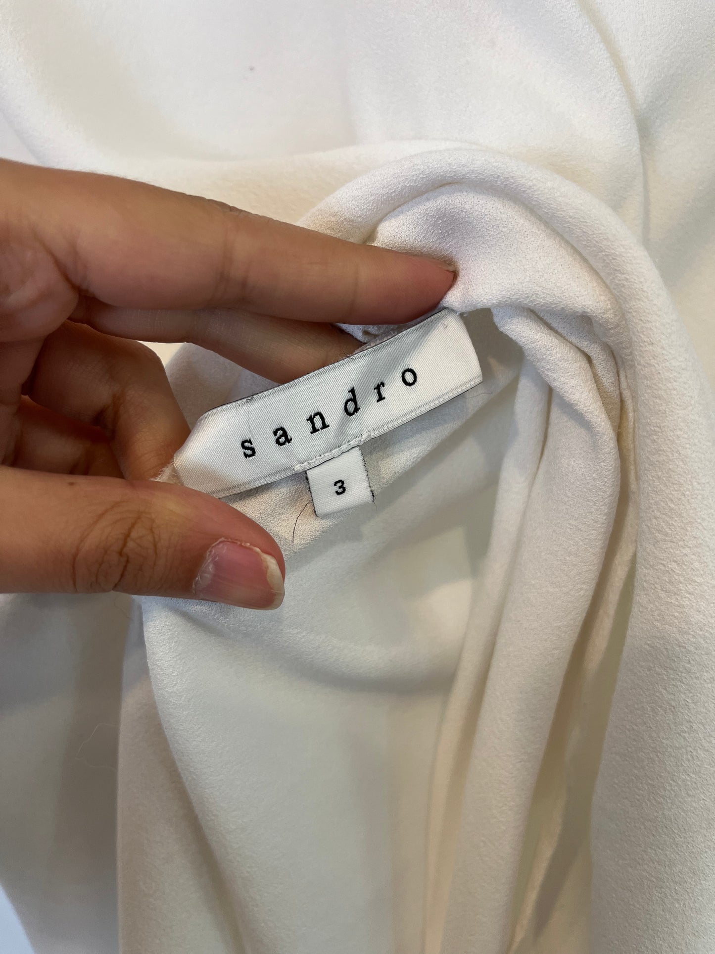 SANDRO. Top blanco esote semi transparente. T 3 (M/L)
