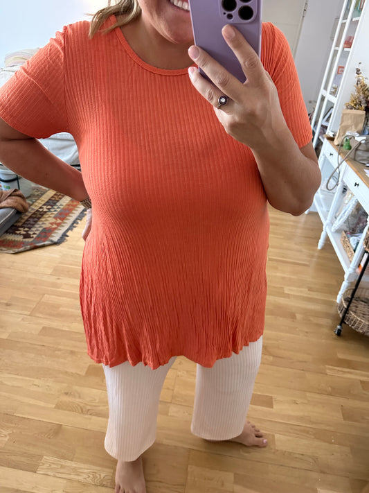 OTRAS. Camiseta naranja canalé T.3xl