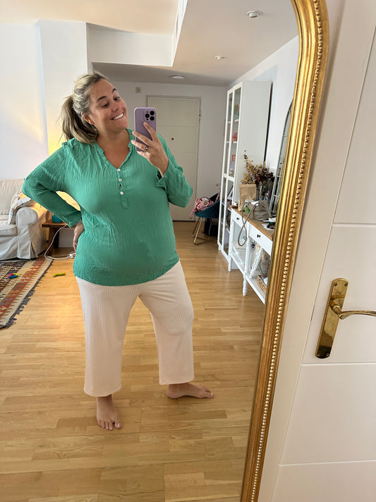 OTRAS. Blusa verde textura T.u (3xl)