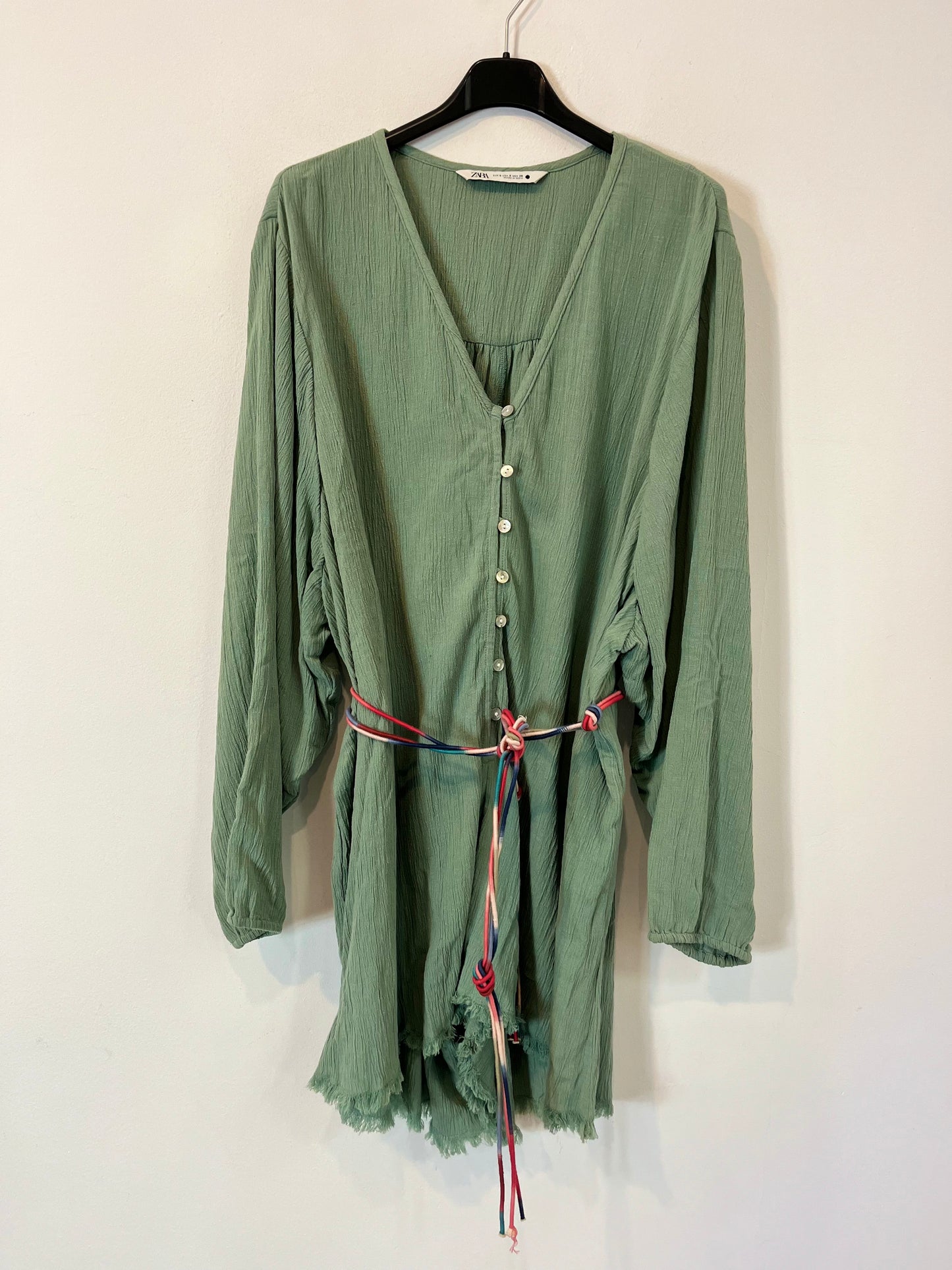 ZARA. Mono verde textura T.s