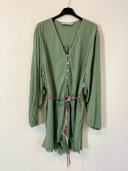 ZARA. Mono verde textura T.s