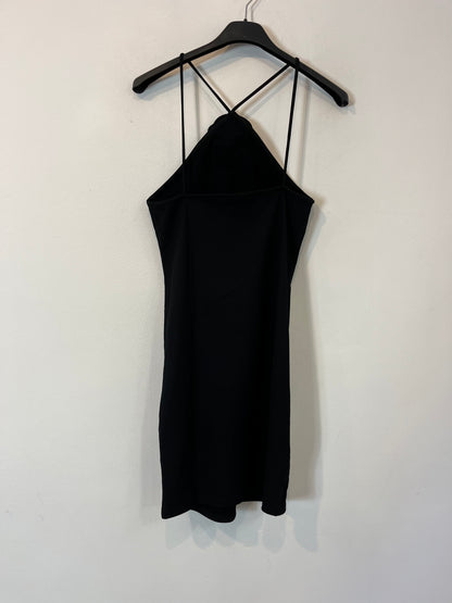 ZARA. Vestido negro flor T.m