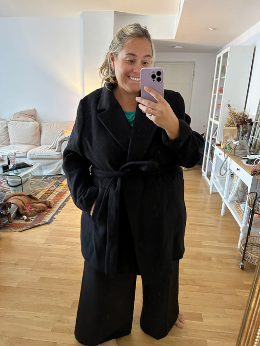 H&amp;M. Black cloth coat S.3xl
