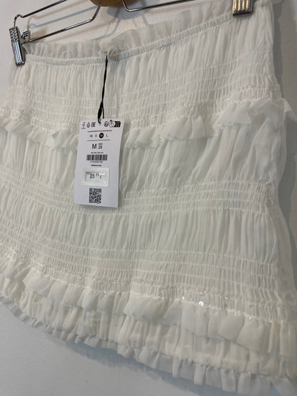 BERRHKA. White honeycomb skirt Tm