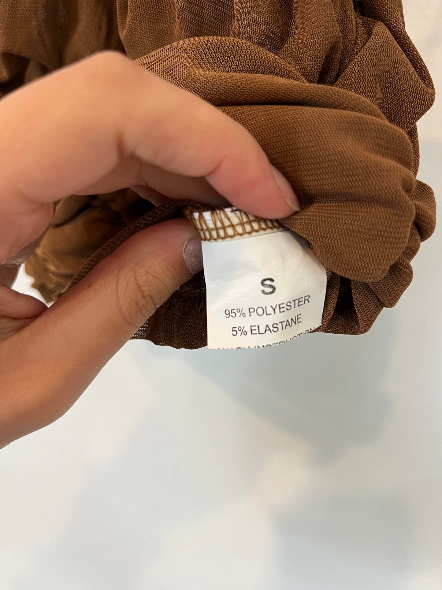 OTRAS. Croptop tull marrón  T.s