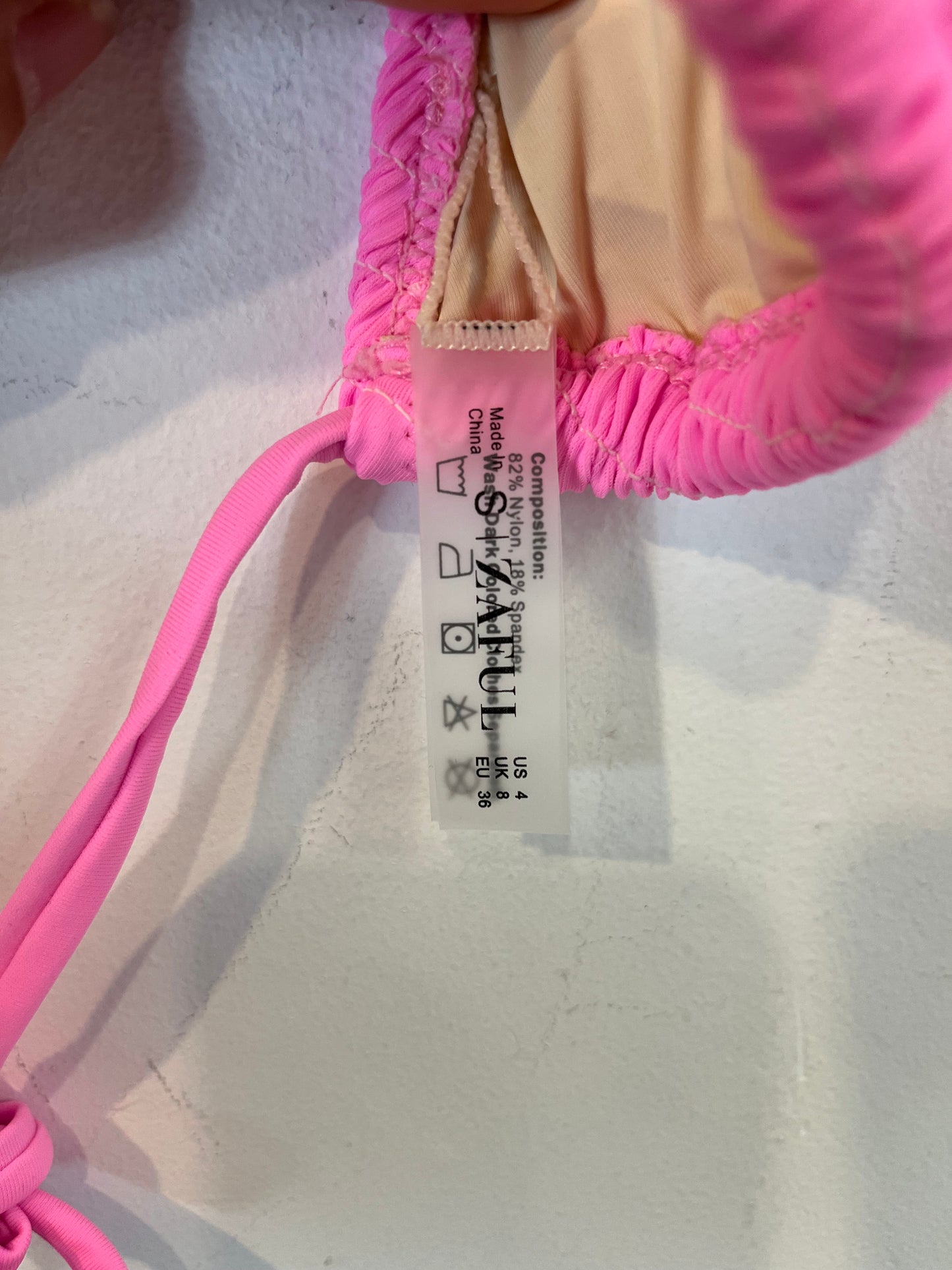 ZAFUL. Bikini rosa textura T.36