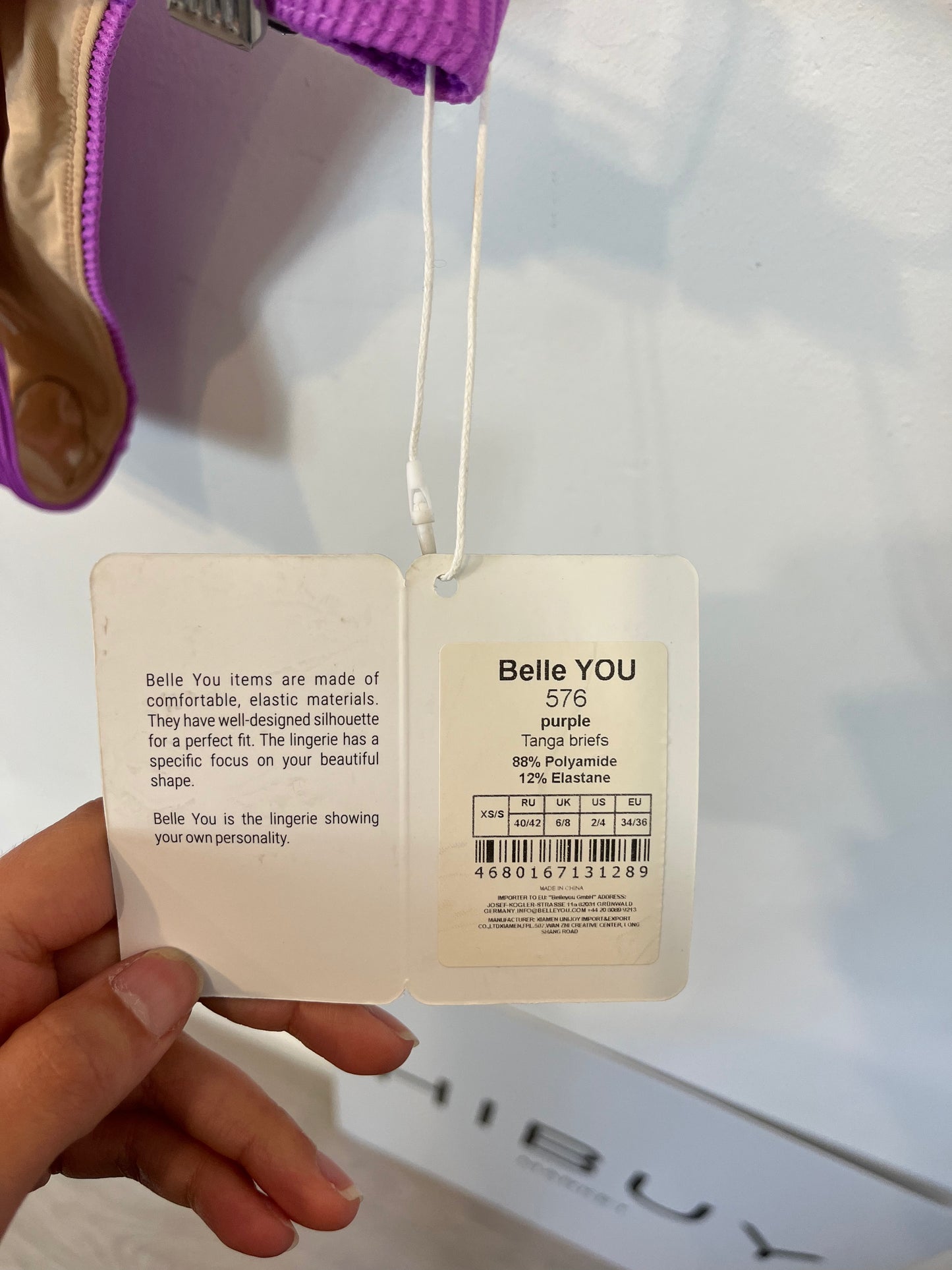 BELLE YOU. Bikini morado canalé T.xs/s