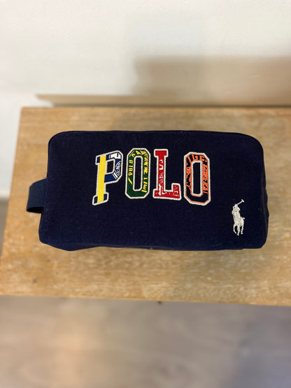 POLO RALPH LAUREN. Neceser azul letras