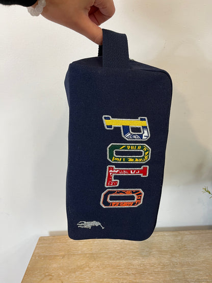 POLO RALPH LAUREN. Neceser azul letras