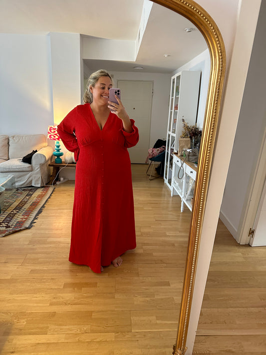 ASOS. Vestido largo rojo T.54