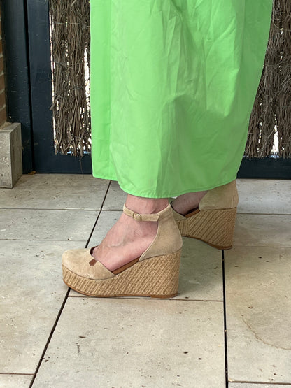 POPA. Beige leather wedges size 38