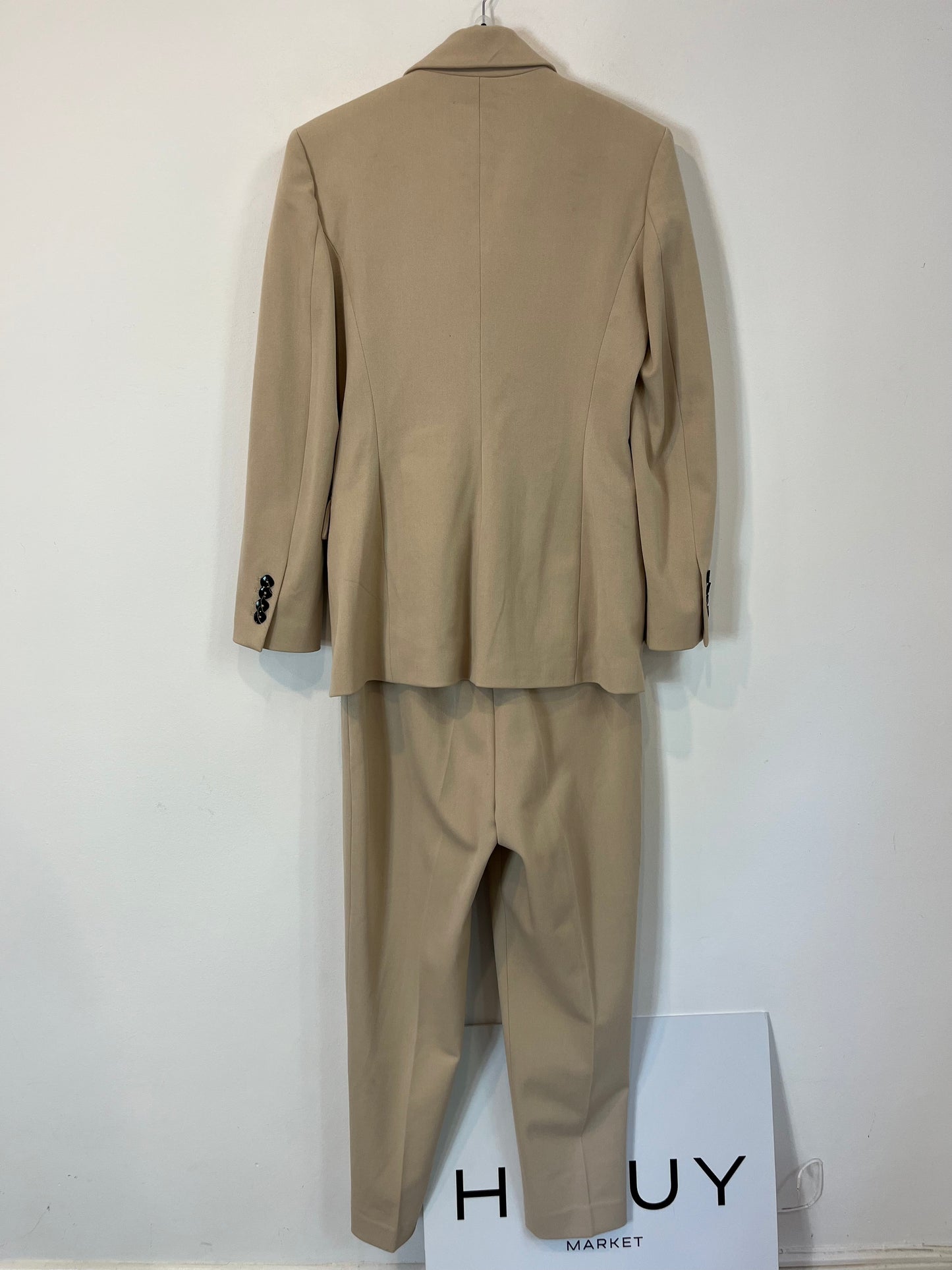 ZARA. Conjunto pantalón blazer beige. T S