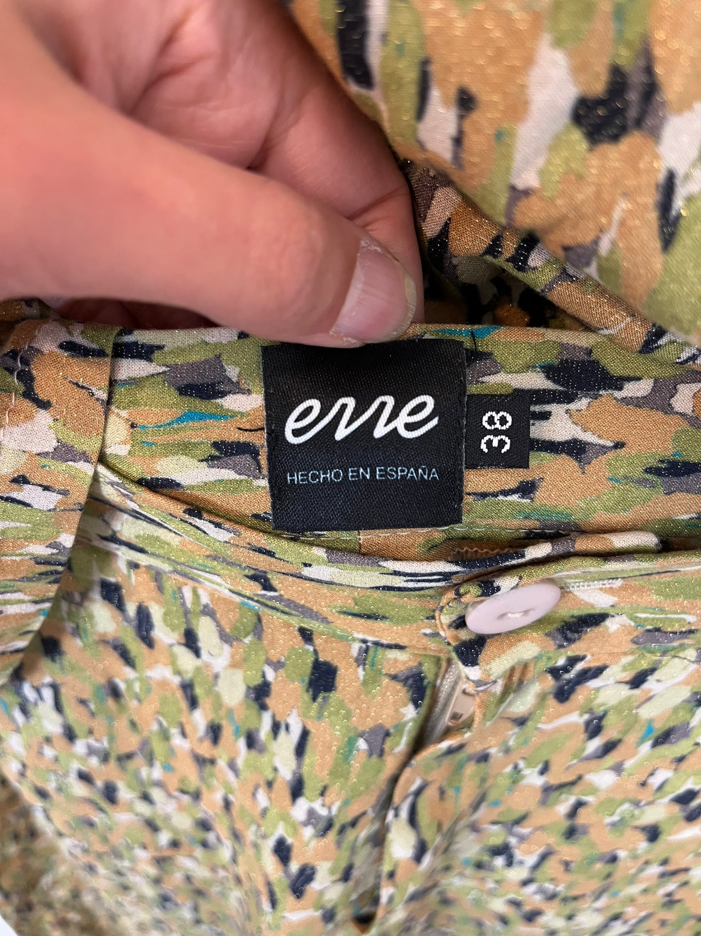 ERRE. Conjunto blusa pantalón estampado. T S/M