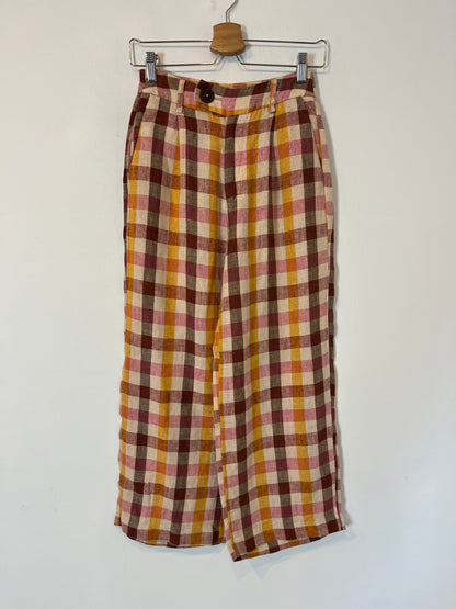 SCALPERS. Checkered linen trousers. Size XS