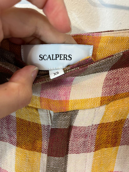 SCALPERS. Checkered linen trousers. Size XS