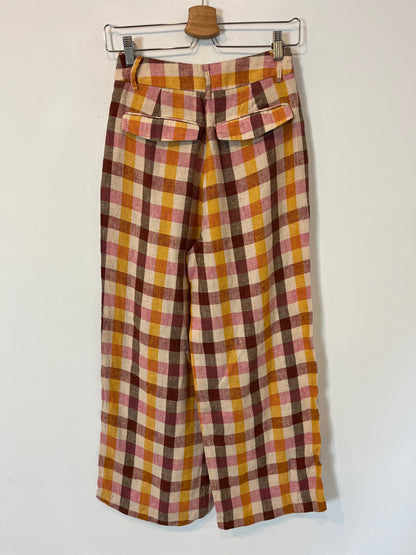SCALPERS. Checkered linen trousers. Size XS