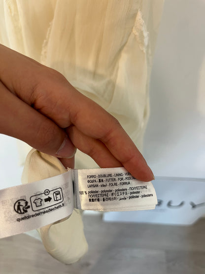 ZARA. Vestido corto gasa y encaje. T S