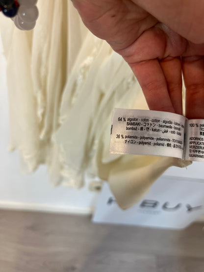 ZARA. Vestido corto gasa y encaje. T S