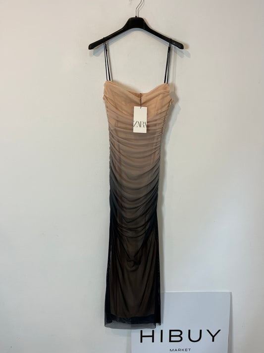 ZARA. Vestido midi tul elástico. T XS