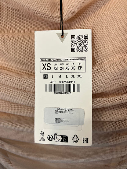 ZARA. Vestido midi tul elástico. T XS