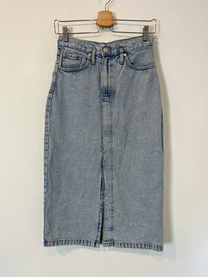 MANGO. Open denim midi skirt. T XS