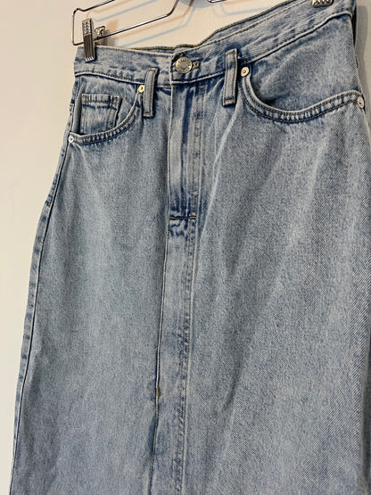 MANGO. Open denim midi skirt. T XS