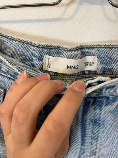 MANGO. Open denim midi skirt. T XS