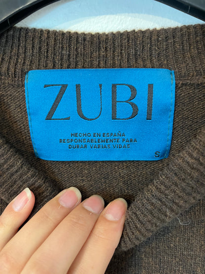 ZUBI. Jersey marrón con lana. T S