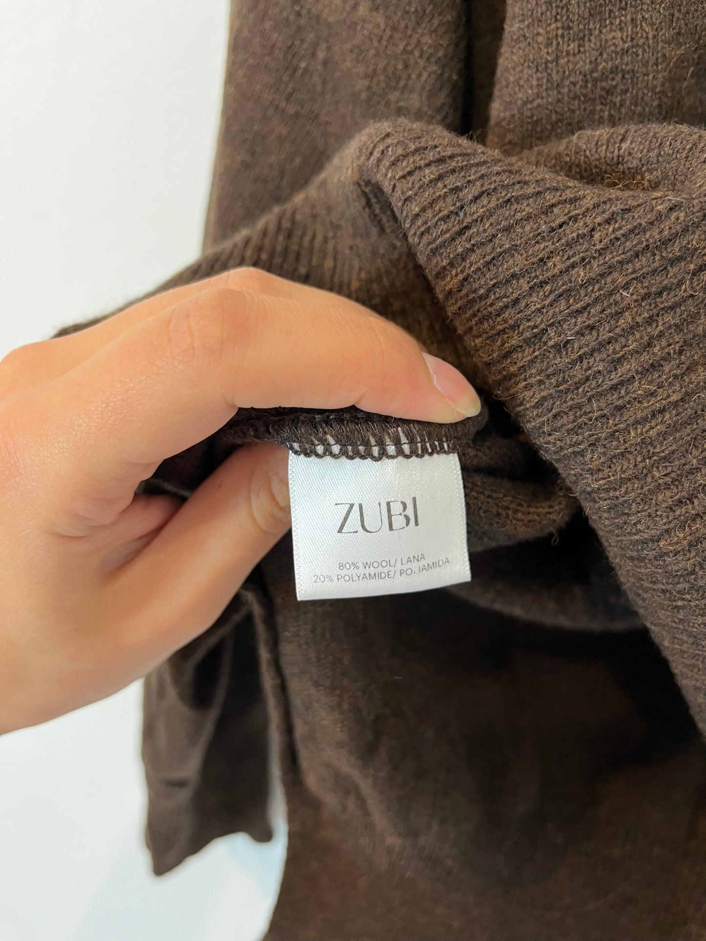 ZUBI. Jersey marrón con lana. T S