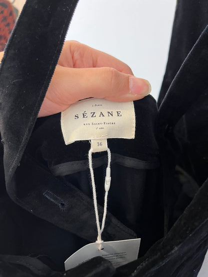 SEZANE. Peto negro terciopelo. T 36